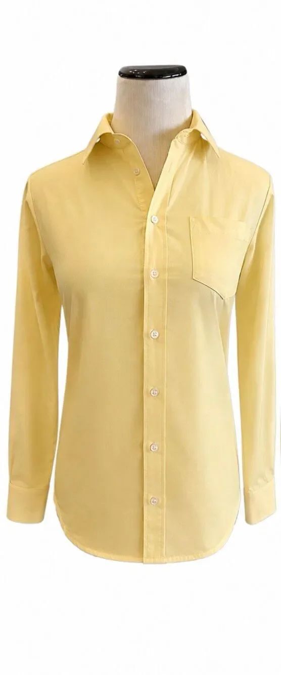 Izod Butter Yellow Long Sleeve Button Down Sz 14